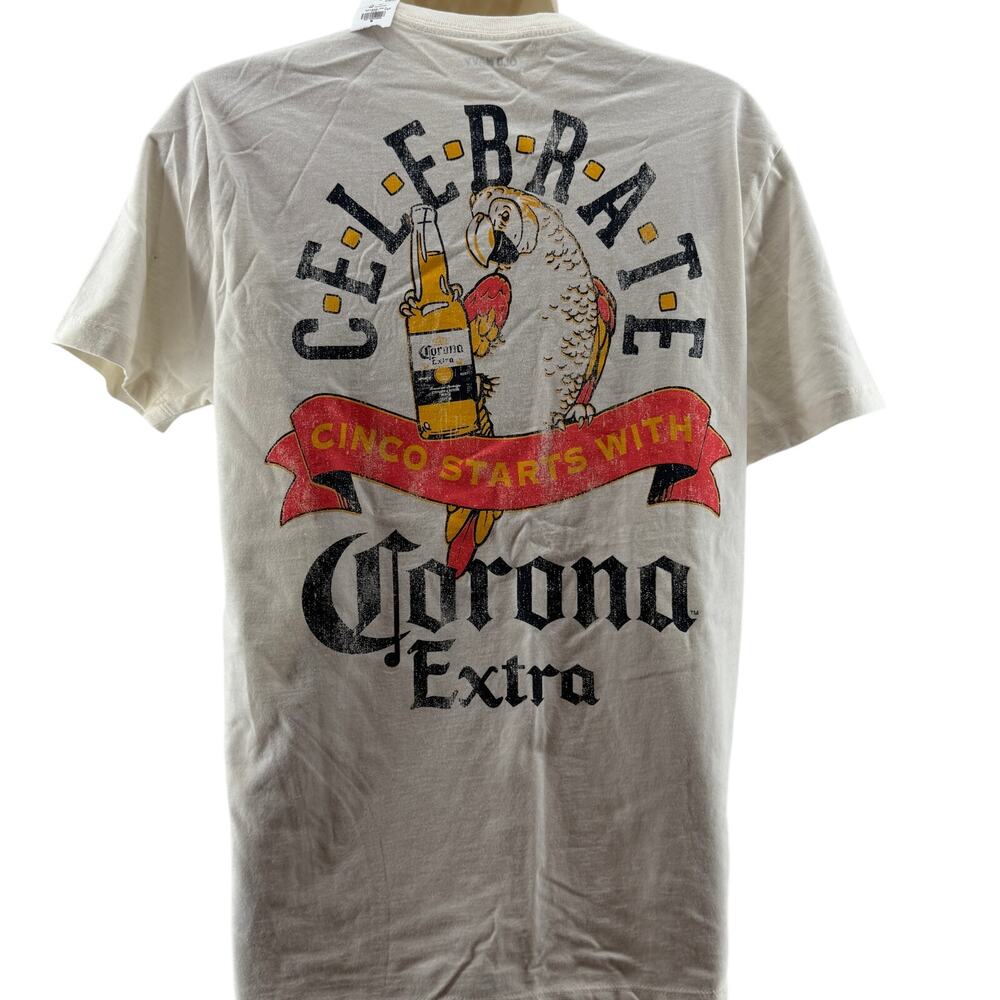Old Navy Corona Extra T-Shirt Off White Short Sleeve Crew Neck Size Small